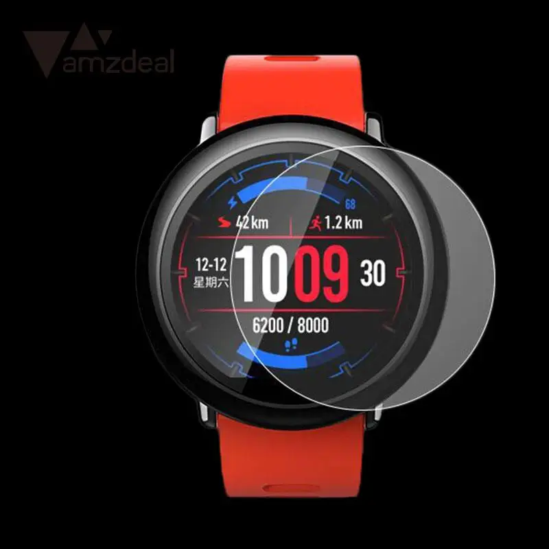 amzdeal Premium Clear 9H Tempered Glass Screen Film Guard For Amazfit font b Smart b font