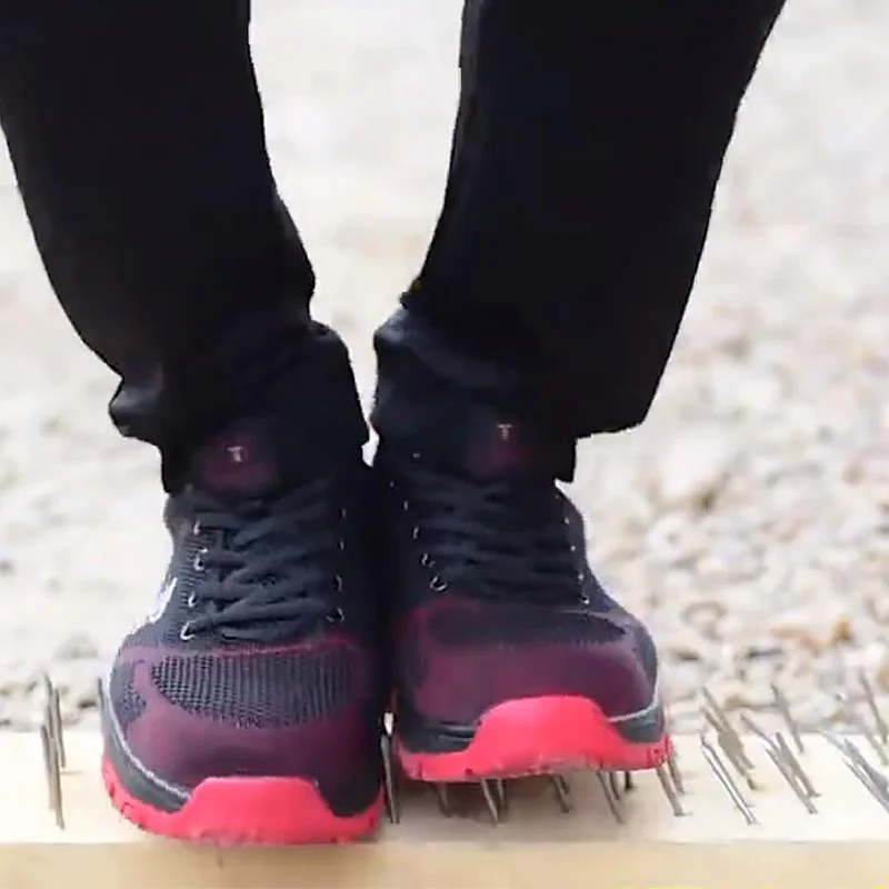 

Men sneakers large size 5.5-12.5 anti-smashing designer men casual shoes mesh Flyknit anti-piercing safety male shoes