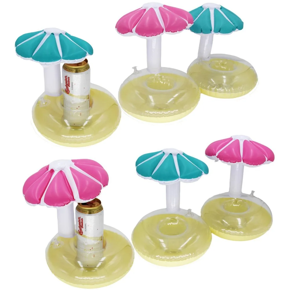 

6PCS- Inflatable Pool Party Drink Glass Holder Inflatable Cup Coasters - Mushroom
