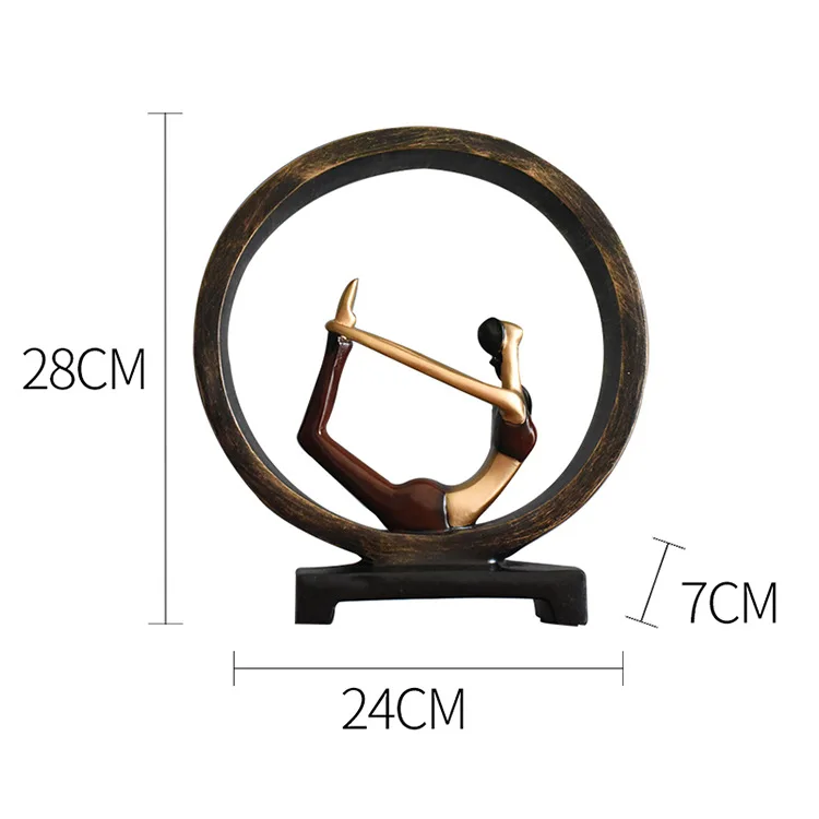 Современный домашний декор абстрактный арт Смола Йога поза статуэтка фарфор Йога леди Рисунок Статуя студия Декор Орнамент Миниатюрная модель - Цвет: Yoga Figurine Red C