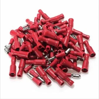 

100pcs Red Insulated Female&Male Bullet Butt Connector Crimp Terminals