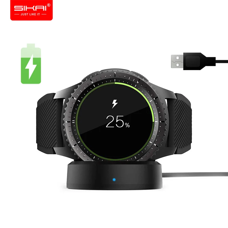 SIKAI Drahtlose Magnetische Ladegerät Für Samsung Getriebe S3 Hochwertige Lade Dock Mit TPU Uhr Fall Für Samsung Getriebe S3 Frontier|null| - AliExpress