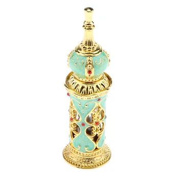 

Vintage Heart Pattern Ancient Antique Empty Refillable Perfume Bottle Aqua