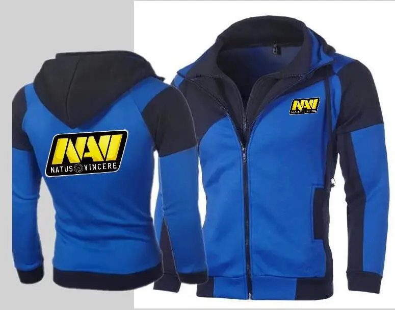 

Fashion men's new turret DOTA2 team navi hoodie personality color double zipper hoodie cardigan Slim car jacket sweatshirt