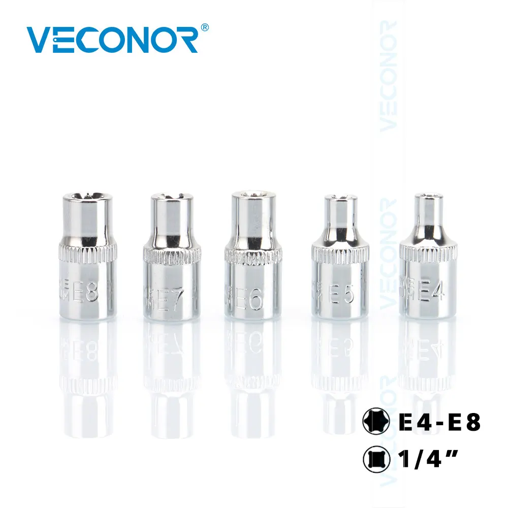 14 шт. 1/4 &quot3/8&quot 1/2 &quotПривод E розетки типа Torx Star Socket Bits Kit автозапчасти ручные