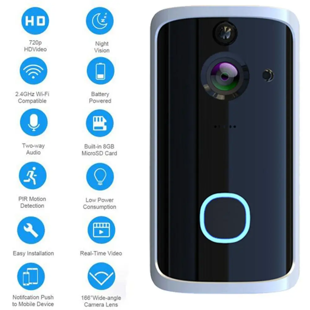 

Intelligent WiFi Video Doorbell Home Monitoring Video Voice Intercom