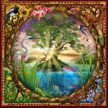 

5D Diamond Painting Full Drill Fantasy Landscape Mosaic Sale Square/Round Rhinestones Pictures Diamond Embroidery Animals Decor