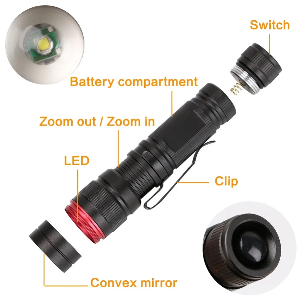 미니 800LM 휴대용 랜턴 XPE LED 손전등 방수 알루미늄 합금 3 모드 야외 조명에 대 한 줌 가능한 손전등 토치