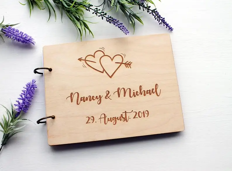 

Rustic Wooden Guest Book Rustic Custom Wedding advice book Wedding Album Wedding Guest book Personalised Guest Book Wedding Gue