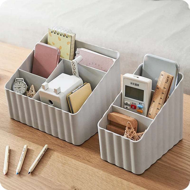

Multi-grid plastic box creative desktop makeup organize storage box cosmetic case remote control holder small objects Container