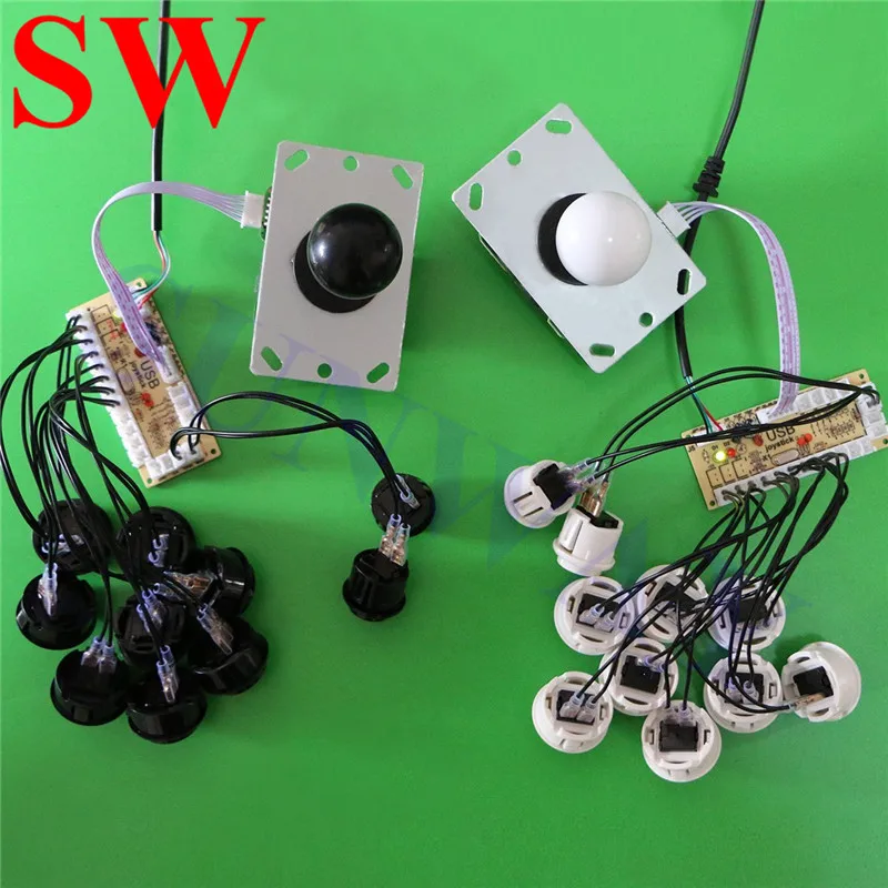 Arcade Game DIY Parts kit for PC Zero Delay USB Control Board with 5Pin Joystick + 16x 30MM and 4x 24MM Buttons Mame Kits Part