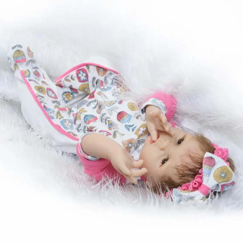 55 см силикона Reborn Baby Doll Обувь для девочек спальный куклы 22 дюймов Bebe живые возрождается мягкие куклы для детей подарок на день рождения