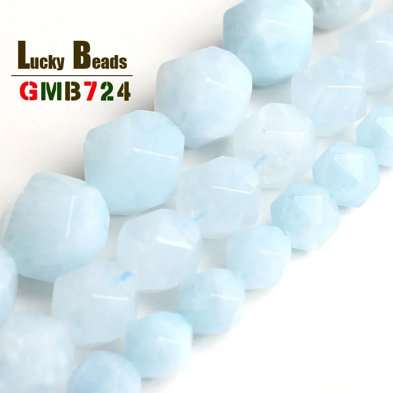 

Natural Light Blue Aquamarines Stone Bead Round Loose Beads For Jewelry Making Diy Bracelet Necklace Pick Size 6/8/10mm 15inches