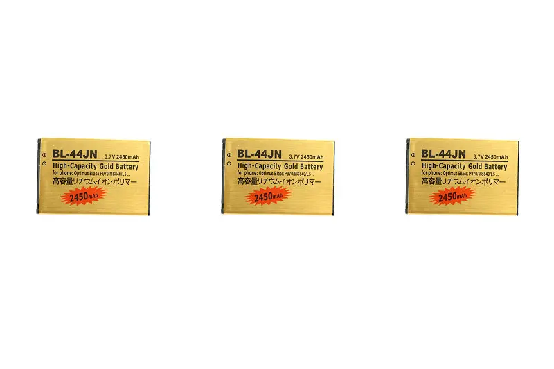 Seasonye 3 шт./лот 2450 мАч BL-44JN Золотая сменная батарея для LG Optimus P970 MS840 L5 P690 C660 P693 P698 E510