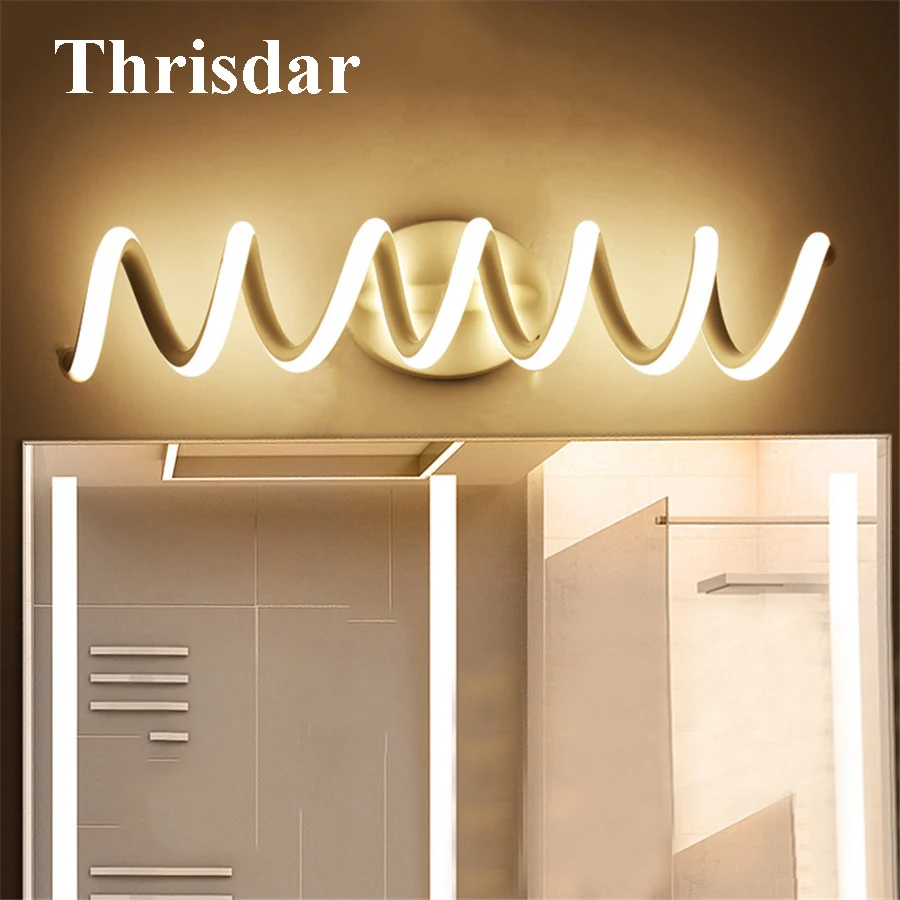 Thrisdar لولبية الشكل الحمام مرآة الحائط مصابيح الشمال مكافحة الضباب مرآة المرحاض دولاب مصباح الحمام الغرور مرآة ضوء Thrisdar لولبية الشكل الحمام مرآة الحائط مصابيح الشمال مكافحة الضباب مرآة المرحاض دولاب مصباح الحمام الغرور مرآة ضوء