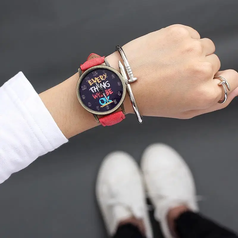 Уникальные стильные уличные часы Artisc в стиле панк для женщин и мужчин, повседневные наручные часы, цветной ремешок, часы унисекс, женские студенческие часы - Цвет: Red