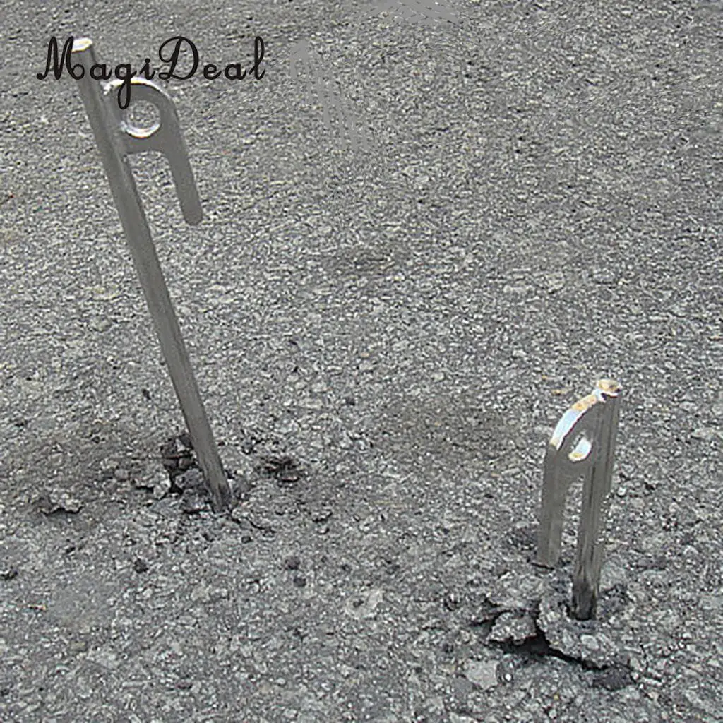 MagiDeal 5Pcs Heavy Duty 304 Stainless Steel Camping Awning Tent Stake Peg for Anchoring Tent Tarps Landscaping Garden Plants