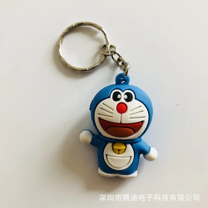 Doraemon 3d estereoscópica dibujos animados PVC llavero lindo anime llavero silicona para llave bolsa encanto llavero joyería niños juguetes fiesta