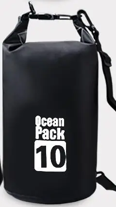 ПВХ Водонепроницаемый сухой мешок 5L 10L 20L 30L Открытый Дайвинг складная сумка для хранения Мужская Женская пляжная сумка для плавания рафтинг река океан рюкзак - Цвет: 10L black