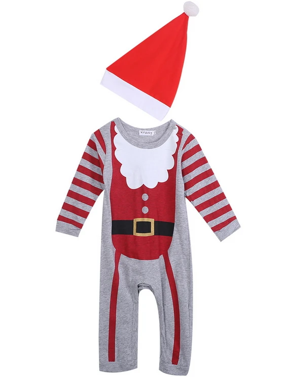 Для детей 0-36 месяцев для маленьких мальчиков Штаны для девочек с рождественским изображением Рождество вечерние Детский комбинезон Комплекты Одежда Комплект Одежда для малышей-заплатки - Цвет: For Baby boy