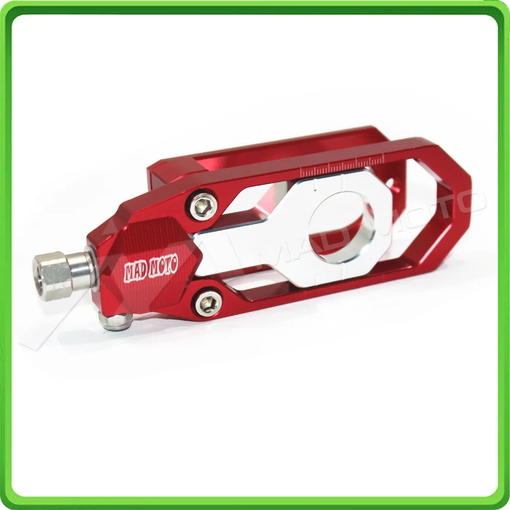 Motorcycle Chain Tensioner Adjuster fit for YAMAHA R6 YZF-R6 2006 2007 2008 2009 2010 2011 2012 2013 2014 2015 2016 Red & Silver (8)