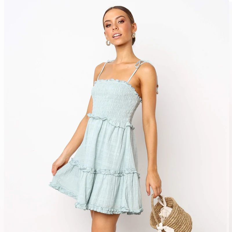 shirred summer dress