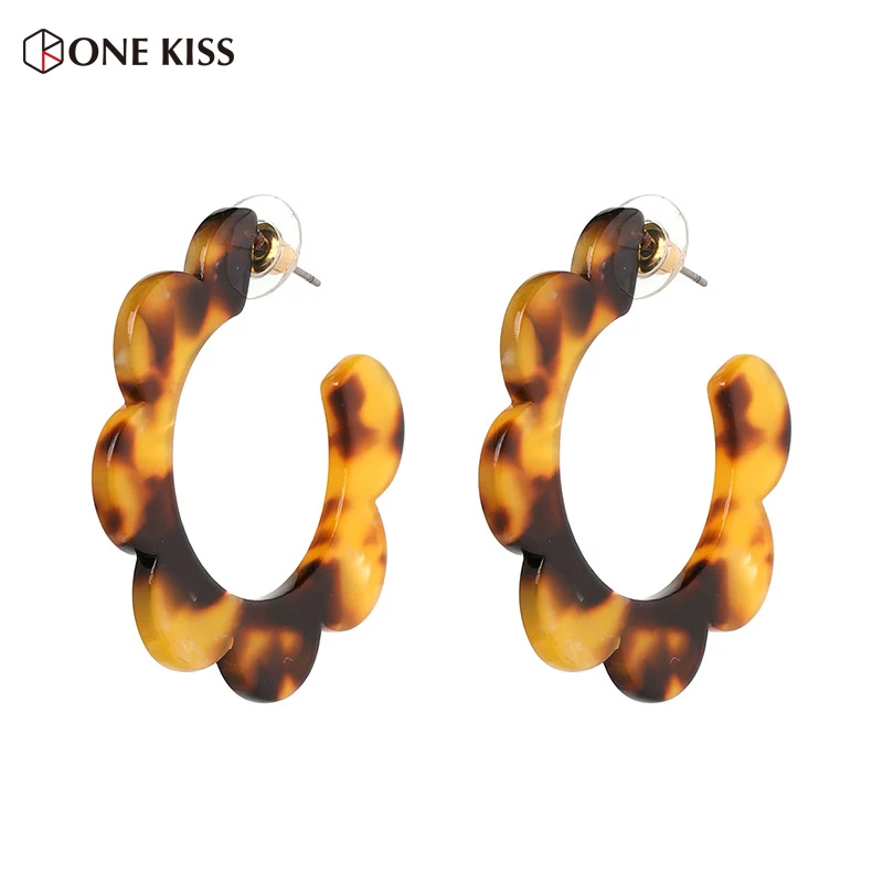 

2018 New Fashion Lovely Acrylic Resin Geometric Stud Earrings For Women Multicolor Statement Large Earrings Party Jewelry
