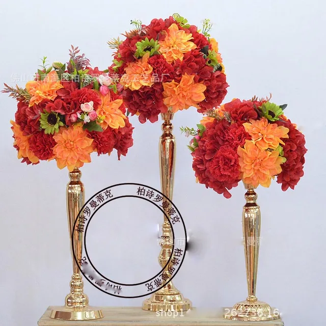 60 Cm Tall Whole Beautiful Metal Flower Vase Gold Paited 60 Cm Tall Whole Beautiful Metal Flower Vase Gold Paited Stand Wedding Centerpiece For