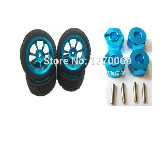 1:10 General aluminium alloy Wheel with tires +12mm Combiner for Wltoys A949 A959 A969 A979 1/18 RC Car Spare Parts