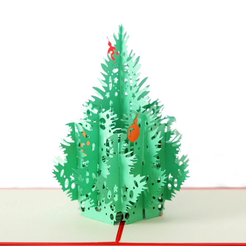 Buy Creative Laser Cut 3D Pop Up Hollow Christmas Tree