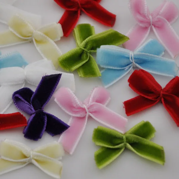 

60pcs Velvet Ribbon Bows Flower Appliques Sewing Craft Lots U pick E31