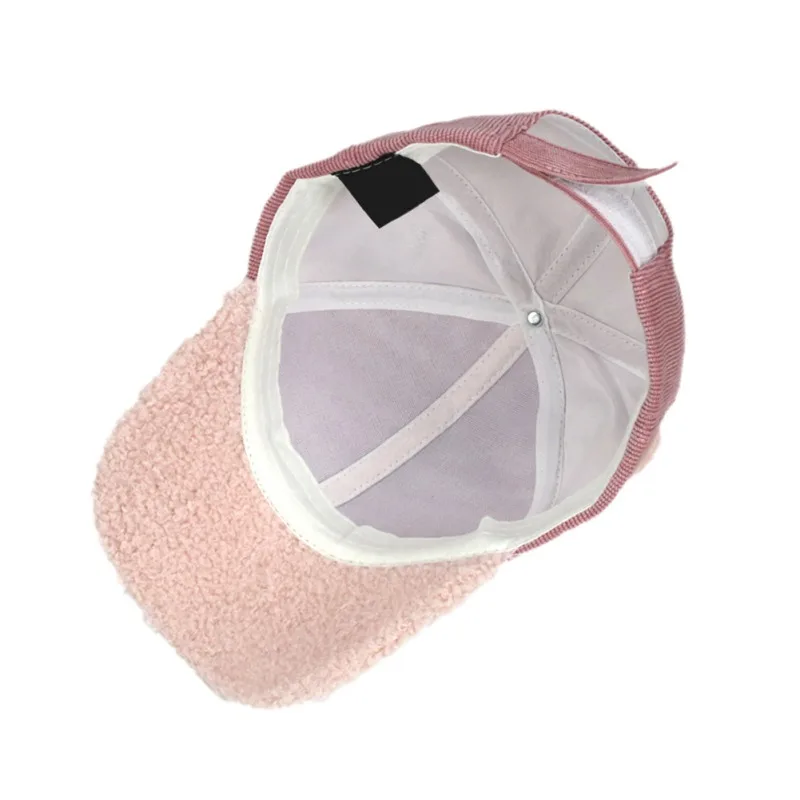 3-8Y Winter Boys Girls Letter Print Baseball Cap Children Casual Hip Hop Sun Plush Caps Ball Warm Bear Parent-Child | Детская одежда и