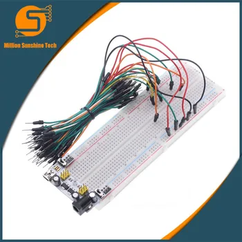 

3.3V/5V MB102 Breadboard Power Module+MB-102 830 Points Solderless Prototype Bread Board Kit +65 Flexible Jumper Wires