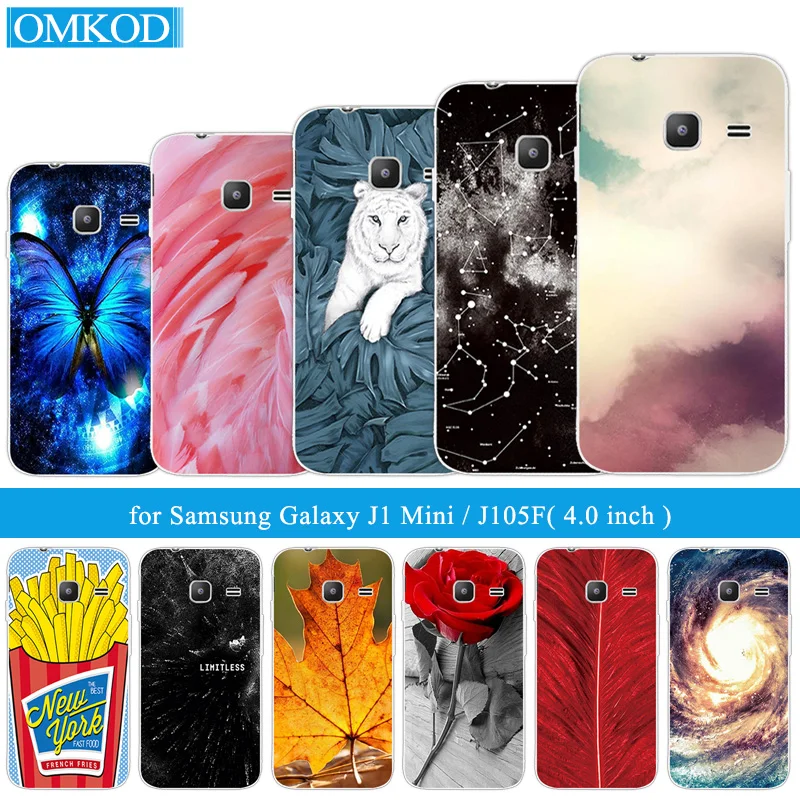 

4.0'' for Samsung Galaxy J1 Mini 2016 J105F J105H Back Black Matte Cover Shell For Samsung J1mini Phone Cases Plumage Fundas