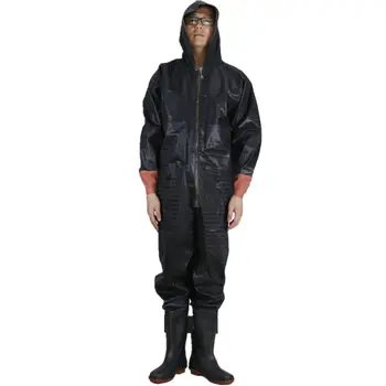 High-Jump 0.6mm Thickness Fishing Waders Clothing Feather Pattern PVC Waterproof Catches Overalls for Fish Joint Sewer Overalls