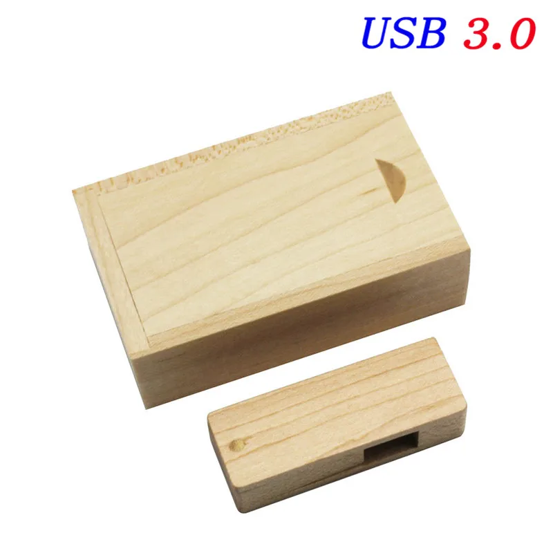 JASTER USB 3,0 Натуральные Деревянные USB+ коробка USB флеш-накопитель bamboo 4G 8GB 16GB 32GB гравировка логотипа для фотографии свадебные подарки - Цвет: Maple wood