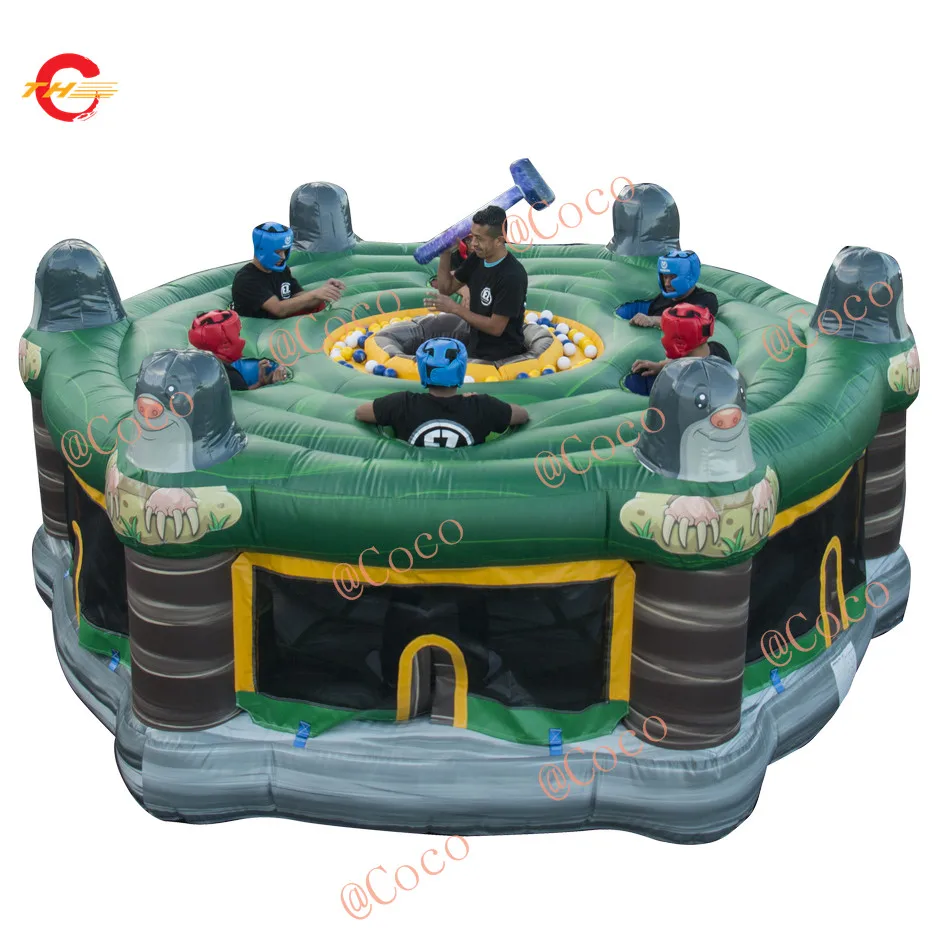 free shipping to door!Crazy 17ft-5m Diameter Interactive Meltdown Game Inflatable Human Whack A Mole game for kids n adults | Игрушки и