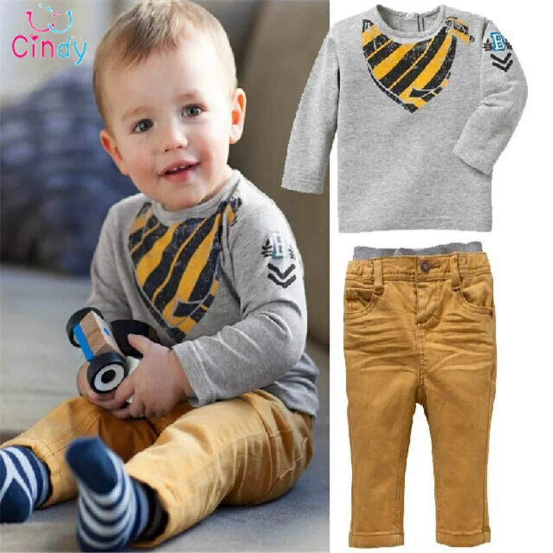 

New 2016 Kids Clothing Sets Long Sleeve T-Shirt + Pants, Autumn Spring Children's Sports Suit Boys Clothes Free Shipping