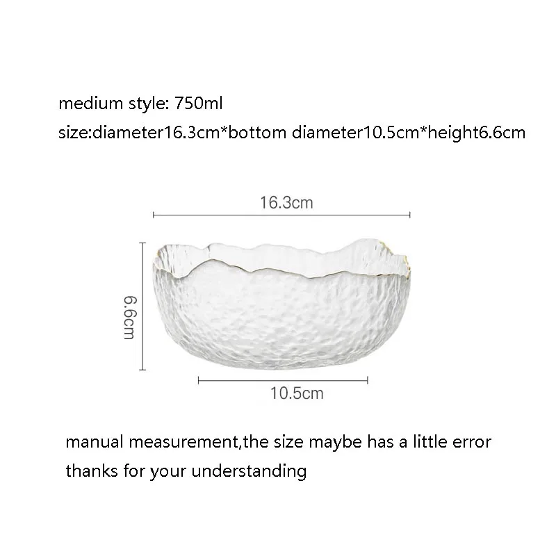 Японский Стиль Салатница прозрачный Стекло нерегулярные арт суп пиалы для лапши рамен десертный контейнер Кухня посуда - Цвет: F