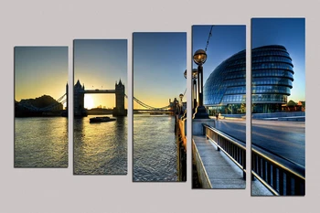 

Top fashion about "London bridge" Oil Painting wall Art for Villa hotel Sitting Room Corridor Decor Canvas Art Picture RM5-068