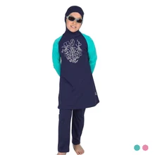 Мусульманский купальник для девочек с полным покрытием, скромный Мусульманский купальник, Арабская пляжная одежда, большие размеры, мусульманские купальники, бикини