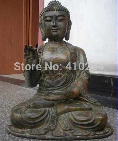 

17"Tibet Buddhism Fane old bronze Sakyamuni Buddha ancestors statue