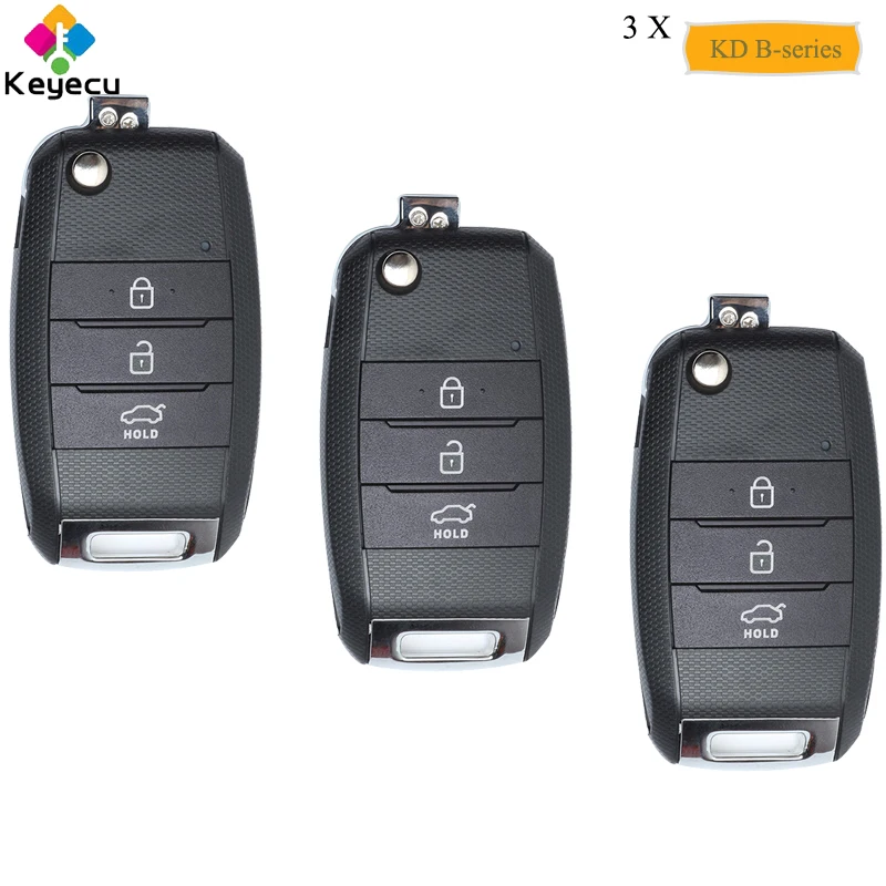 

KEYECU 3PCS/Lot Replacement Universal Remote B-Series for KD900 KD900+, KEYDIY Remote Car Key With 3 Buttons - FOB for B19-3