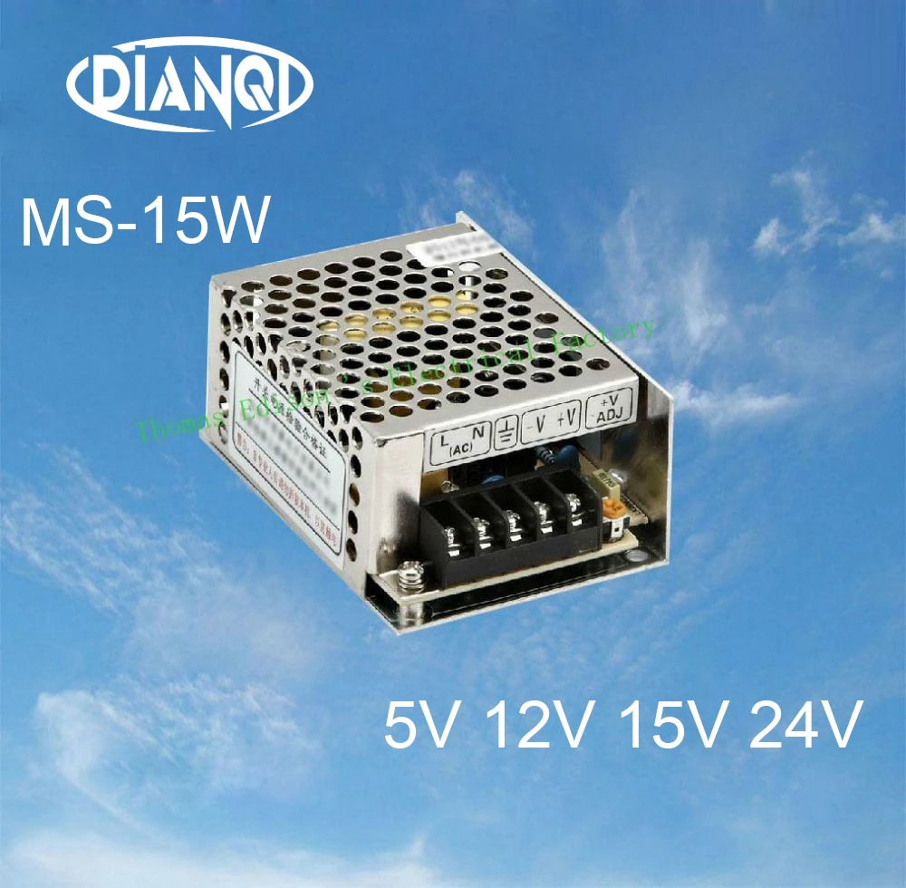 

Mini Size Switching Power Supply 15W adjustable 24V Output voltage ac to dc regulator ms-15 5V 12V 15V