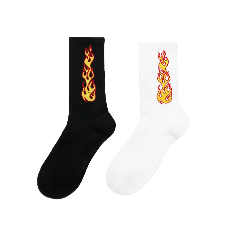 Aelfric Eden летние счастливые мужские носки с принтом пламени, модные жаккардовые носки в стиле хип-хоп с пожарным скейтбордом, хлопковые носки, 2 пары, Ae027 - Цвет: Mix