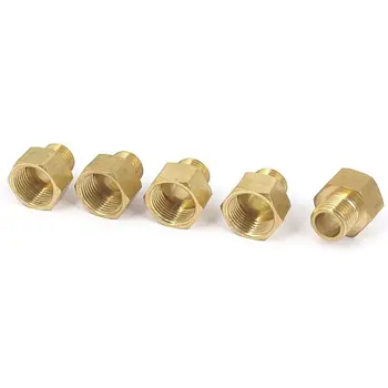 

3/8BSP x 1/4BSP M/F Threaded Hex Head Brass Pipe Reducer Bushing 5pcs