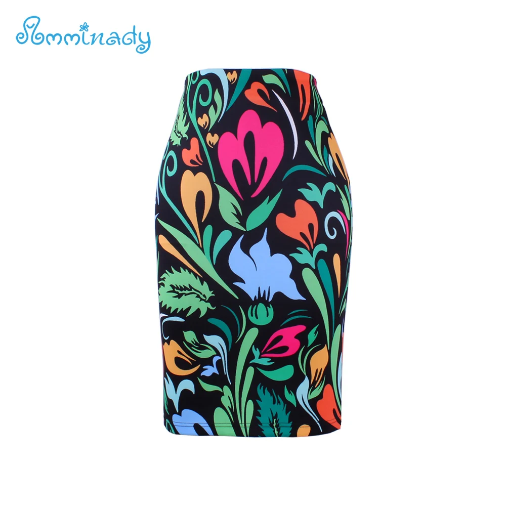 

Low price wholesale novelty print women mid faldas lady pencil skirts 2017 fashion girls slim bottom M-XXL bodycon free shipping