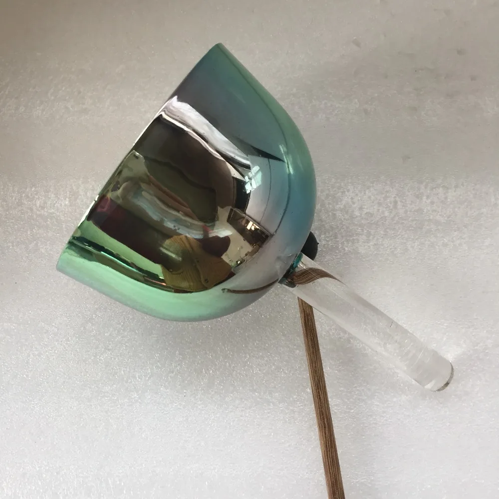 

4th octave B note Rainbow color crystal singing bowl with handle,432HZ,Size: 4.35 inch