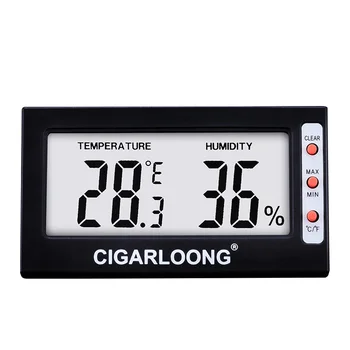 

Cigar electronic digital thermometer and hygrometer home indoor high precision digital display temperature and humidity meter