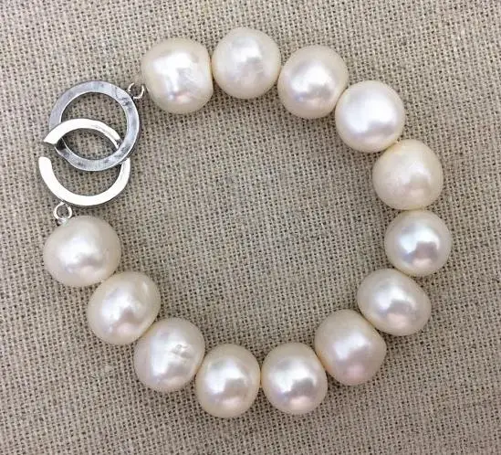 

New Arriver Large Pearl Bracelet 10-14mm Size Freshwater Pearl Bracelet Wedding Birthday Love Mothers Day Gift Big Pearl Jewelry
